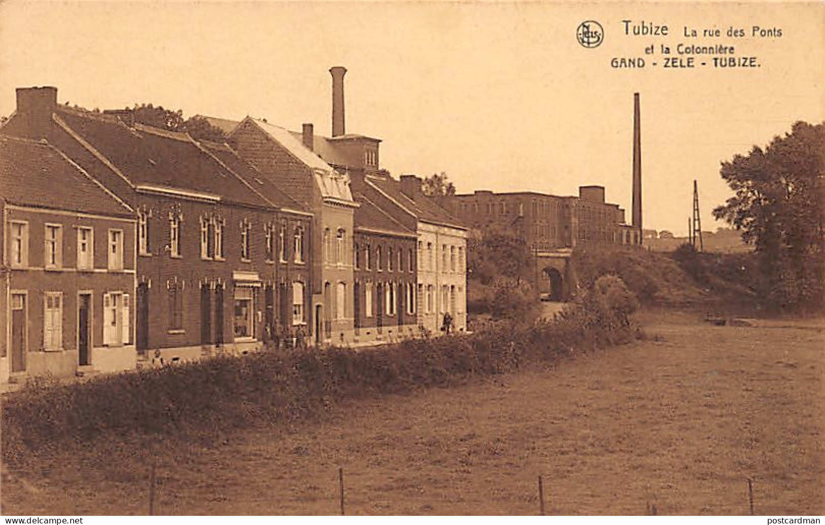 Belgique - TUBIZE (Br. W.) La rue des Ponts et la Cotonnière Gand-Zele-Tubize - Ed. Philippart-Pierlot