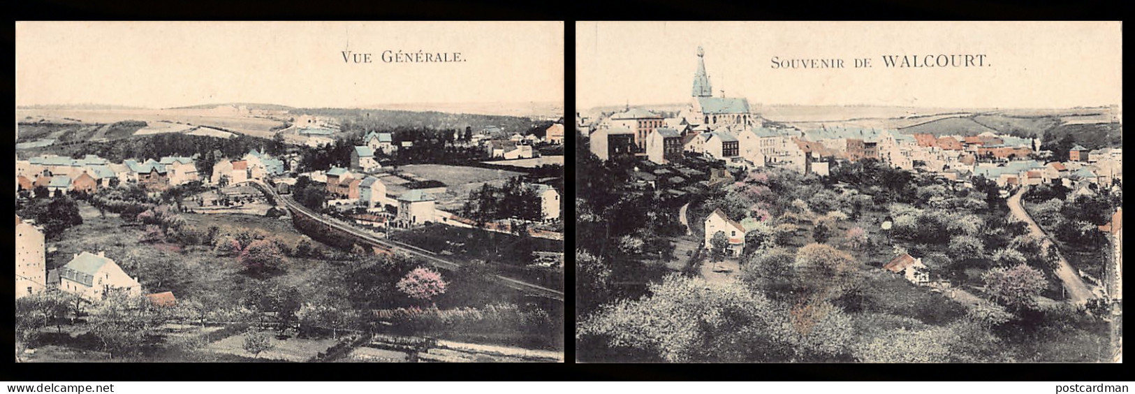 Belgique - WALCOURT (Namur) Vue générale - CARTE DOUBLE