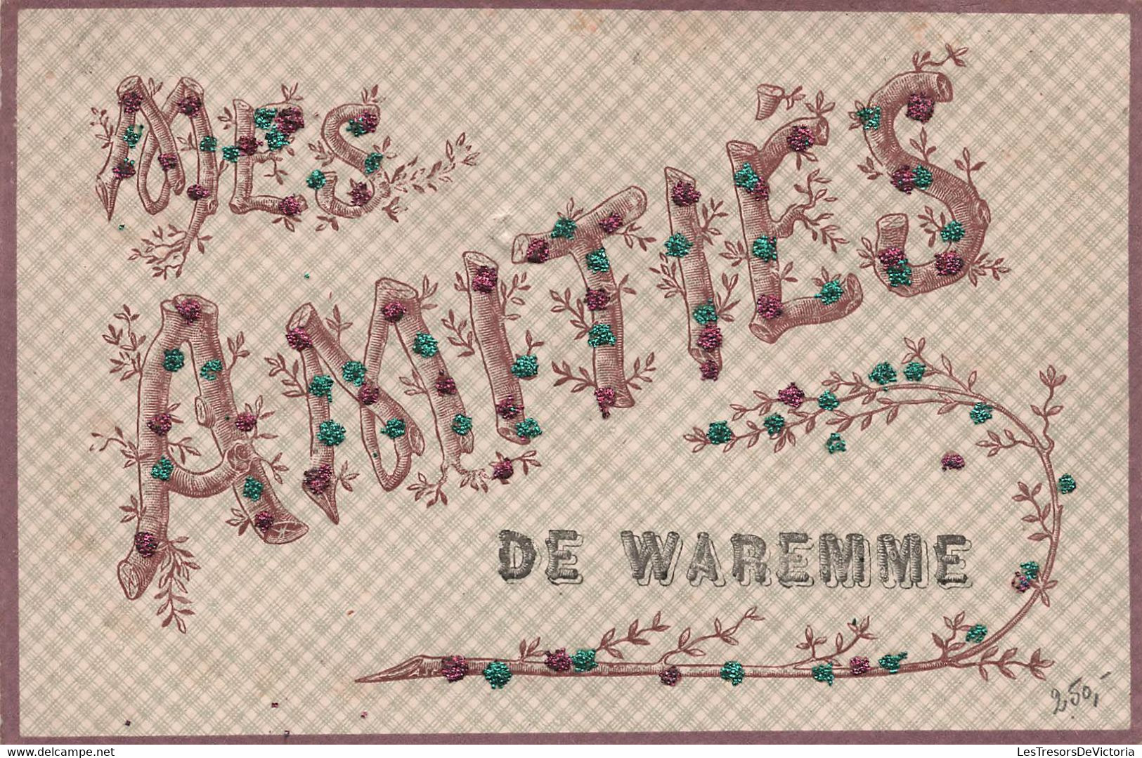BELGIQUE - Waremme - carte fantaisie - mes amitiés de waremme - carte postale ancienne -