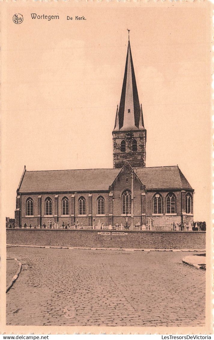 BELGIQUE - Wortegem - Kerk - Eglise - Architecture - Clocher - Flèche - Cimetière - Nels - Carte postale ancienne