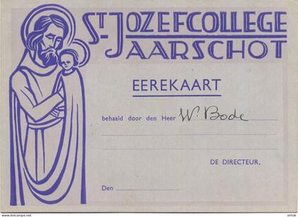 Aarschot    : Carte d'honneur - Erekaart      :Sint Jozefcollege