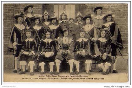 PERUWELZ-INSTITUT ND DE BON SECOURS, DRAME: PIASTRE ROUGE. SEANCE DU 12/02/1914 PAR LA DIVISION DES GRANDS
