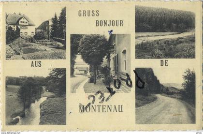 Montenau : bonjour de  Gruss aus ( ecrit avec timbre )