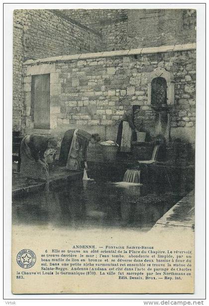 Andenne :  Fontaine Sainte-Begge   ( carte ecrit 1926 )
