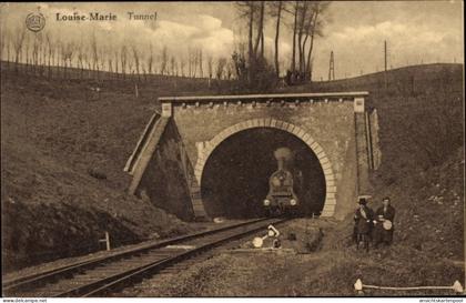 CPA Maarkedal Flandern Antwerpen, Tunnel Van Louise-Marie, Eisenbahn