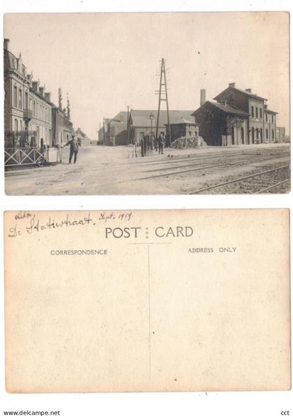 Vichte  Anzegem   FOTOKAART van de Statiestraat   1919    GARE STATION