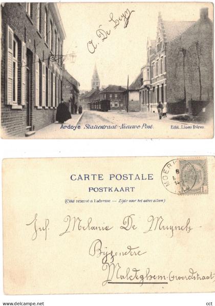 Ardoye  Ardooie   Statiestraat - Nieuwe Post   Edit Lioen frères  TRAM VAPEUR