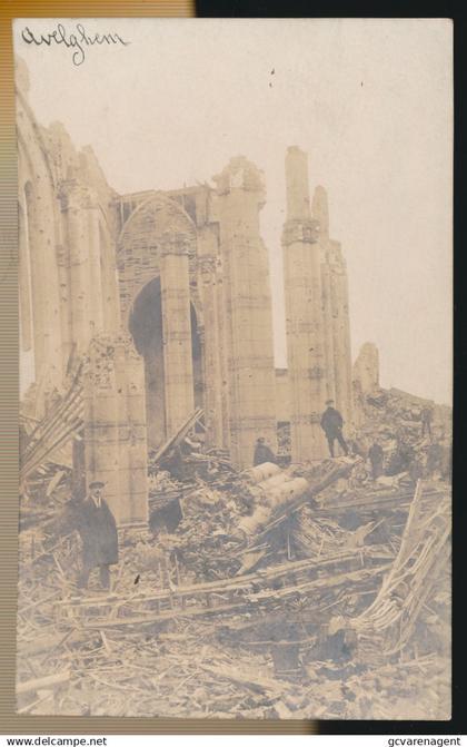 AVELGEM            FOTOKAART  KAPOT GESCHOTEN KERK