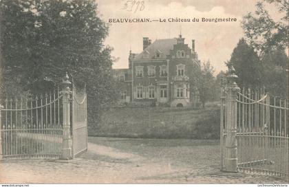 BELGIQUE - Beauvechain - Château du Bourgmestre - Portail - Entrée - Chemin - Jardin - Carte postale ancienne