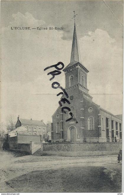 L'ecluse - Sluizen :  Eglise St. Rock  1923  ( see scans MARCOPHILIE -- timbre  --  cachet Meldert )