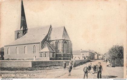 BELGIQUE - Betecom - de Kerk - Eglise - religion - christianisme - animé - village - Carte Postale Ancienne
