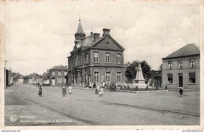 BELGIQUE - Bernissart - maison Communale - Monument - place - vélo - transport - Edit Nels - Carte Postale Ancienne