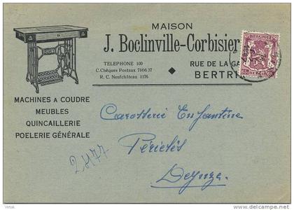 Bertrix : Maison J. Boclinville-Corbisier :   - Machines a coudre - meubles - poelerie
