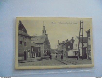 BELLAIRE L'Eglise et l'Arrêt du Vicinal  Animée  Carte Postale Postcard