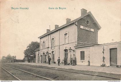 CPA - Belgique - Beyne Heusay - Gare De Beyne - Edit. Louis Thunus - animé - Oblitéré Beyne Heusay 1911
