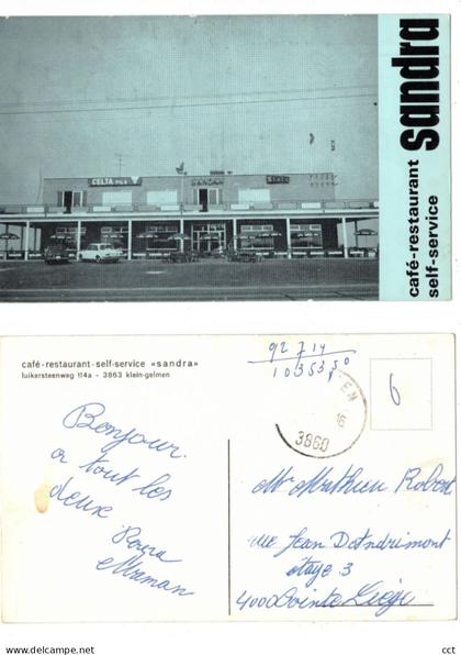 Klein-Gelmen Heers  Café-restaurant-self-service " Sandra "  Luikersteenweg 114a