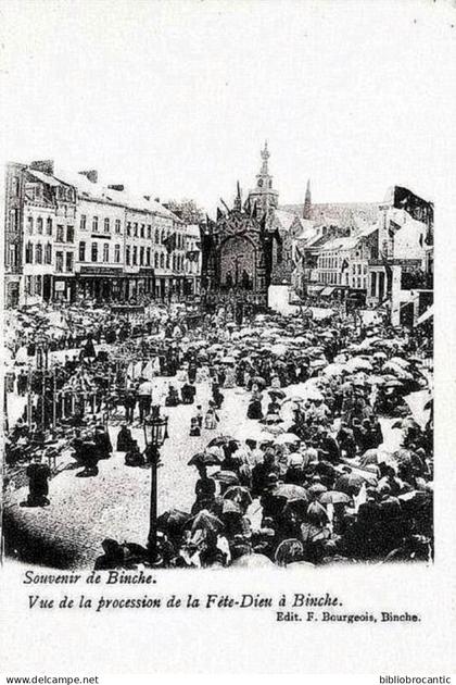 BELGIQUE - Cpa précurseur - SOUVENIR DE BINCHE - VUE DE LA PROCESSION DE LA FETE-DIEU A BINCHE
