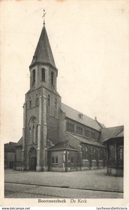 BELGIQUE - Boortmeerbeek - De Kerk - Vue façade - Uitg Verhoeven - Religion - Rue pavée - Carte Postale Ancienne