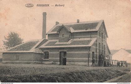 BELGIQUE - Roosbeek - Melkerij - laiterie - Cheminée - Usine animé - oblit étoilée en 1914 - Carte Postale Ancienne