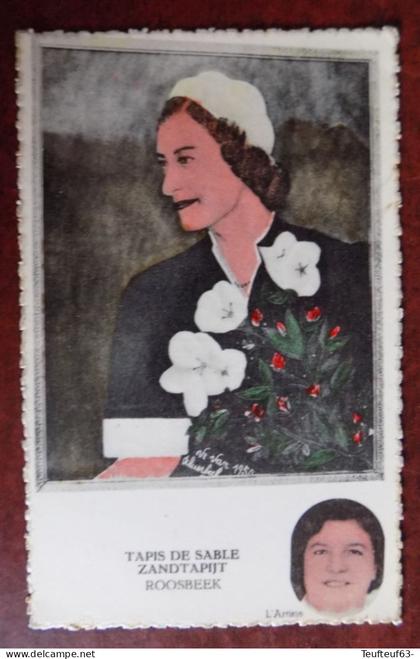 Carte photo Roosbeek ( Boutersem )  : tapis de sable / zandtapijt - Tentoonstelling Zandtapijten Wwe Van Schuerbeek
