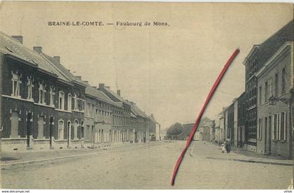 Braine-le-Comte :  faubourg de Mons  (  ecrit 1924 avec timbre )