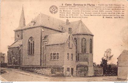 [-20%] CPA - BELGIQUE - BRAIVES - Ciplet - Extérieur de léglise - CARTE POSTALE ANCIENNE