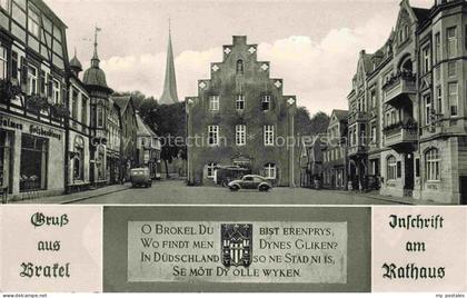 Brakel Westfalen Marktplatz Rathaus Inschrift