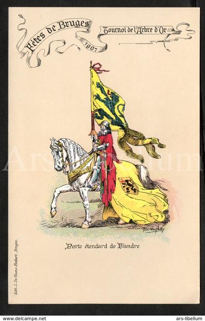 Postcard / unused / Stad Brugge / Steekspel van den Gulden Boom / 1907 / artist signed / Flor Van Acker