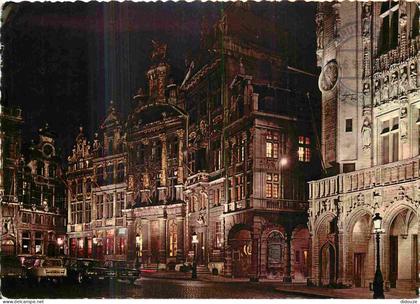 Belgique - Bruxelles - Brussel - Un coin de la grand place vue de nuit - Carte Dentelée - CPM - Voir Scans Recto-Verso