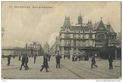 Bruxelles :  Porte de Schaerbeek  ( ecrit 1909 avec timbre )