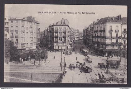Vintage Postcard Belgium Brussels Rue Flandre Rue Education