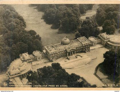 CPM Bruxelles laeken chateau royal de laeken (vue prise en avion)