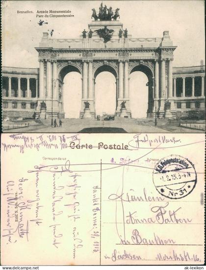 Etterbeek-Brüssel Bruxelles Jubelpark  Triumphbogen Parc du Cinquantenaire 1915