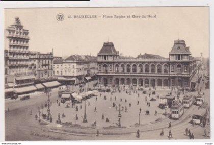 AK 030919 BELGIUM - Bruxelles - Place Rogier et Gare du Nord