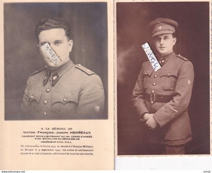 Victor Henreaux :  Courcelles 1913 - Brugge 1940    vois scan   -WW2 - guerre-oorlog 40-45