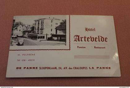 CPA PUBLICITAIRE - DE PANNE LA PANNE - HOTEL ARTEVELDE - PENSION RESTAURANT