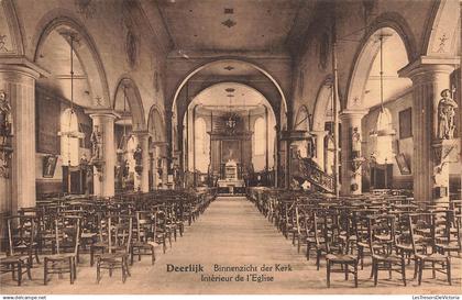 [-5%] BELGIQUE - Deerlijk - Binnenzicht der Kerk - Chaise - Architecture - Carte postale ancienne