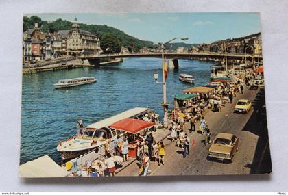 Cpm, Dinant sur Meuse, quai Churchill, le marché, Belgique