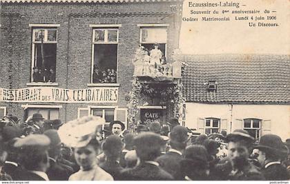 Belgique - ÉCAUSSINNES-LALAING (Hainaut) Souvenir du 4ème anniversaire du Goûter Matrimonial - Lundi 4 juin 1906 - Un di