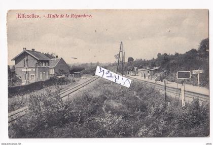 Ellezelles   :   "Halte de la rigaudrye"   (  1913 avec timbre )