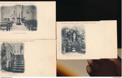 BRUXELLES    PENSIONNAT DES DAMES DE MARIE.   3 CARTES