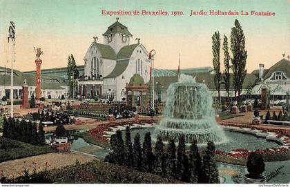 [-10%] BELGIQUE - Bruxelles - Expositions Universelles 1910 - Jardin Hollandais - La fontaine - Carte Postale Ancienne