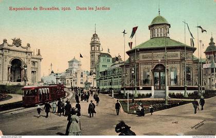 BELGIQUE - Bruxelles - Expositions Universelles 1910 - Dans les jardins - Carte Postale Ancienne