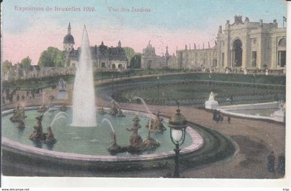 Bruxelles (Exposition de 1910) - Vue des Jardins