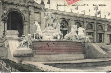 CPA Exposition Universelle Bruxelles 1910 Le Quadrige Chevaux