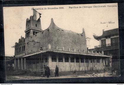 Expositions Universelles de Bruxelles 1910 Carte postale 100% oblitéré animé France, avec 1 timbre