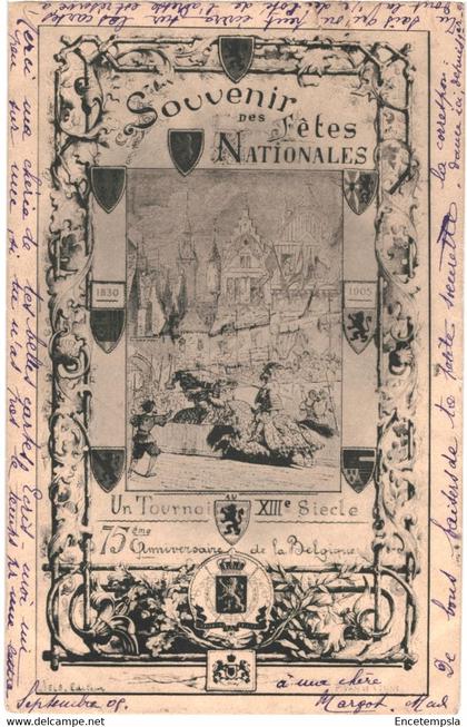 CPA Carte Postale  Belgique-Bruxelles-Souvenir des Fêtes Nationales 75me anniversaire de la Belgique 1905  VM44966ok