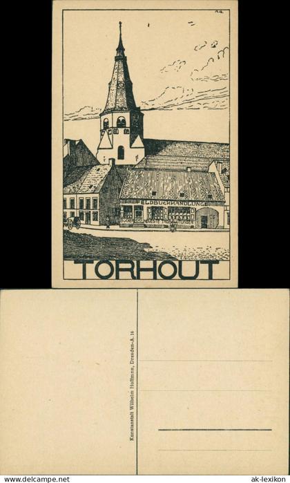 Postkaart Torhout Thourout Militaria WK1 - Feldbuchhandlung Stadt 1915