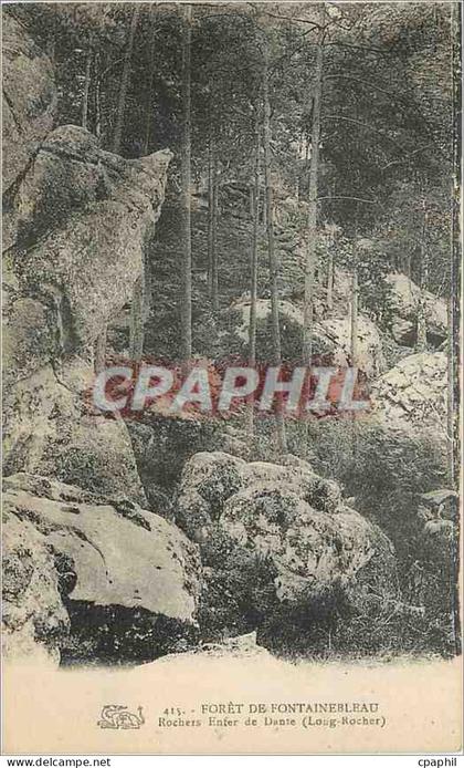 CPA Foret de fontainebleau rochers Enfer de Dante