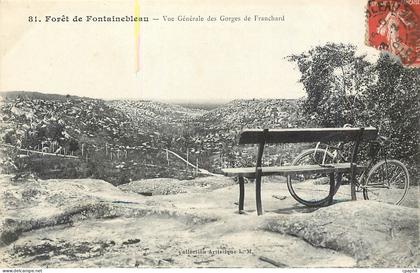 CPA Foret de Fontainebleau vu generale des Gorges de Franchard Velo Cycle